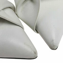 N21 Nº21 White Leather Knot Pointed Toe Pumps Size 37 Women -N21shop luxury women n21 used shoes p551441 005