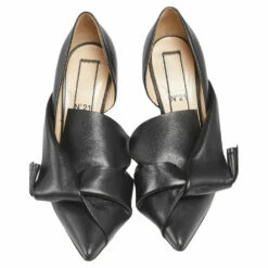 N21 Nº21 Black Leather Knot Pointed Toe Pumps Size 37.5 Women 4 N21 Nº21 Black Leather Knot Pointed Toe Pumps Size 37.5 Women -N21shop luxury women n21 used shoes p551978 002