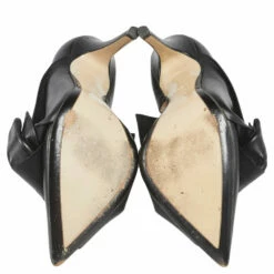 N21 Nº21 Black Leather Knot Pointed Toe Pumps Size 37.5 Women 7 N21 Nº21 Black Leather Knot Pointed Toe Pumps Size 37.5 Women -N21shop luxury women n21 used shoes p551978 007