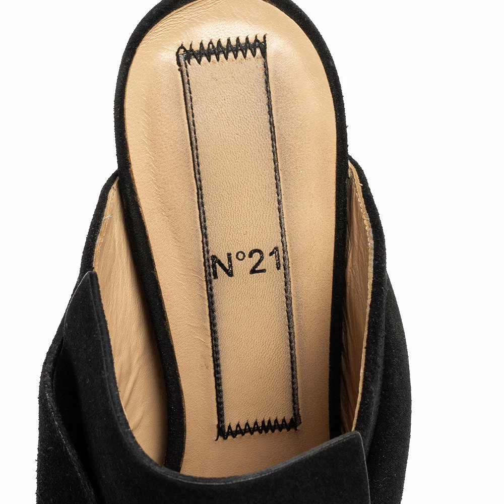 N21 Nº21 Black Suede Raso Knot Peep Toe Mules Size 39 Women Sandals N21 Nº21 Black Suede Raso Knot Peep Toe Mules Size 39 Women Sandals -N21shop luxury women n21 used shoes p555109 009