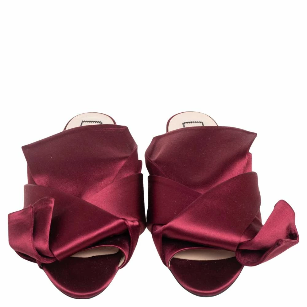 N21 Nº21 Burgundy Satin Knot Flat Slides Size 36 Women Flats N21 Nº21 Burgundy Satin Knot Flat Slides Size 36 Women Flats -N21shop luxury women n21 used shoes p564785 003