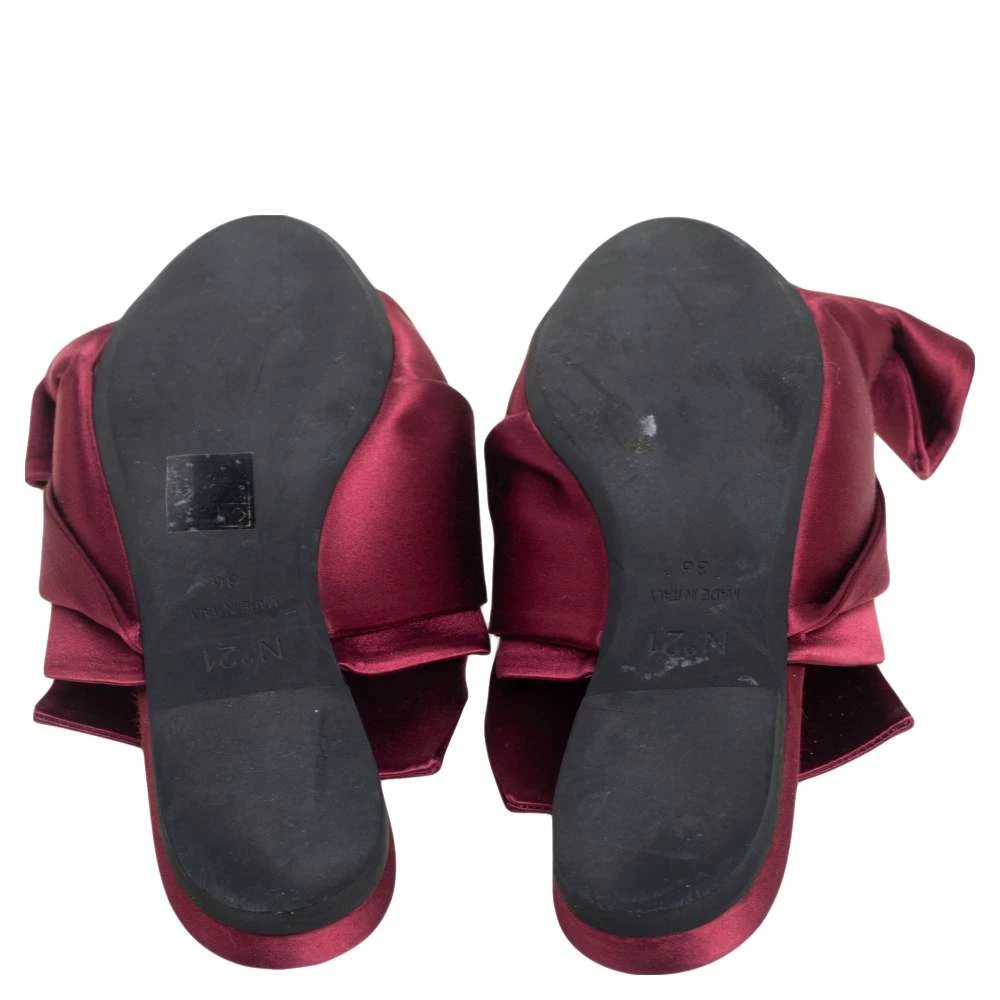 N21 Nº21 Burgundy Satin Knot Flat Slides Size 36 Women Flats N21 Nº21 Burgundy Satin Knot Flat Slides Size 36 Women Flats -N21shop luxury women n21 used shoes p564785 005