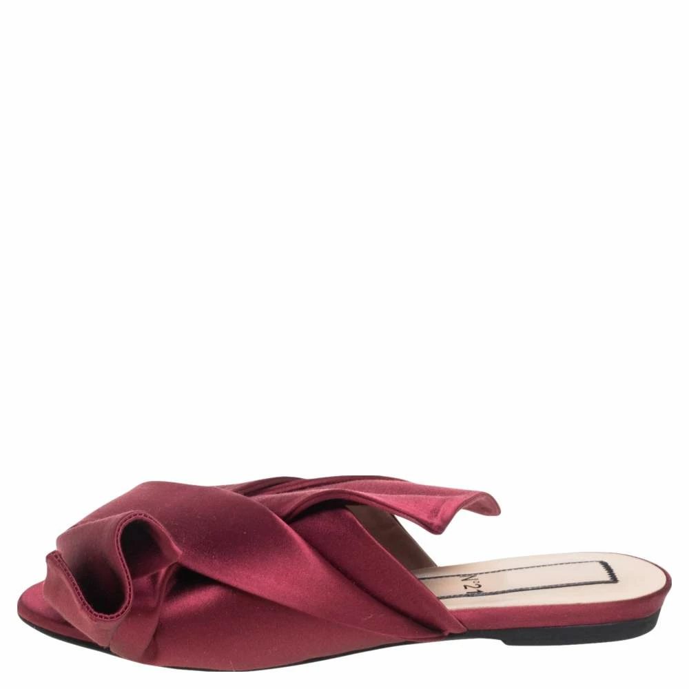 N21 Nº21 Burgundy Satin Knot Flat Slides Size 36 Women Flats N21 Nº21 Burgundy Satin Knot Flat Slides Size 36 Women Flats -N21shop luxury women n21 used shoes p564785 007