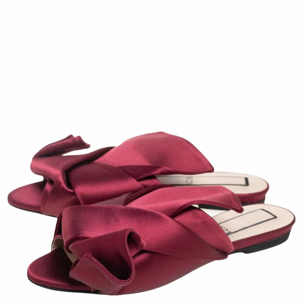 N21 Nº21 Burgundy Satin Knot Flat Slides Size 36 Women Flats N21 Nº21 Burgundy Satin Knot Flat Slides Size 36 Women Flats -N21shop luxury women n21 used shoes p564785 008