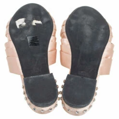 N21 Nº21 Beige Satin Knot Studded Heel Slide Sandals Size 40 Women 7 N21 Nº21 Beige Satin Knot Studded Heel Slide Sandals Size 40 Women -N21shop luxury women n21 used shoes p568400 004