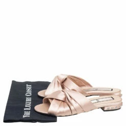 N21 Nº21 Beige Satin Knot Studded Heel Slide Sandals Size 40 Women 9 N21 Nº21 Beige Satin Knot Studded Heel Slide Sandals Size 40 Women -N21shop luxury women n21 used shoes p568400 006