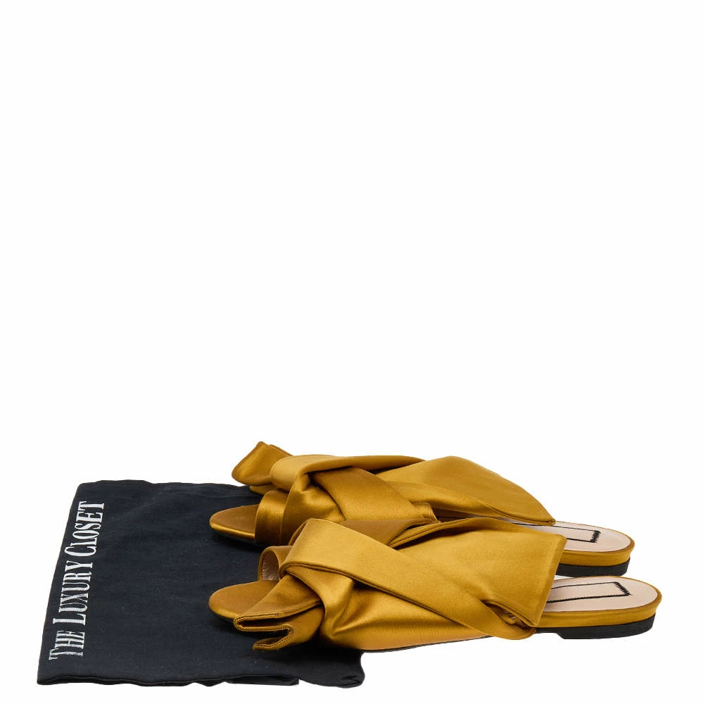 N21 Nº21 Mustard Satin Knot Flat Mules Size 39 Women Sandals N21 Nº21 Mustard Satin Knot Flat Mules Size 39 Women Sandals -N21shop luxury women n21 used shoes p572682 001