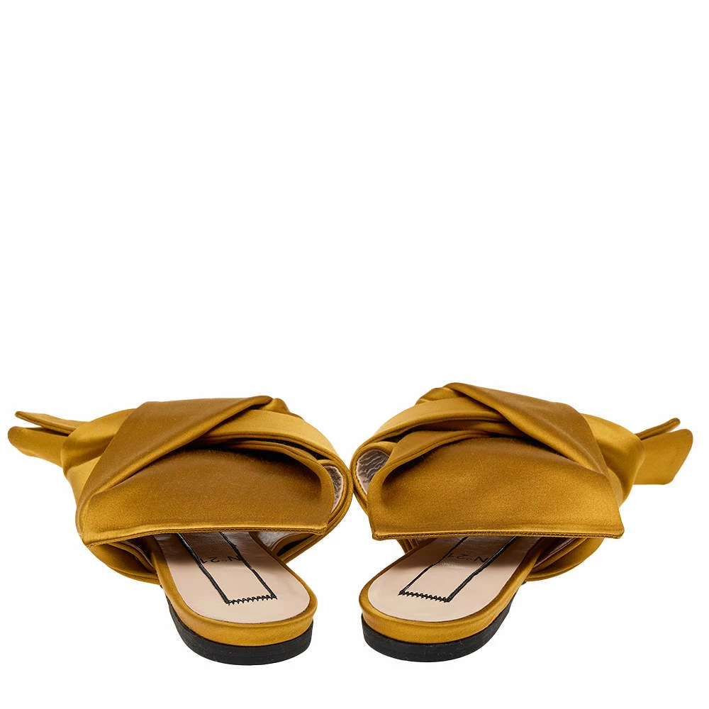 N21 Nº21 Mustard Satin Knot Flat Mules Size 39 Women Sandals N21 Nº21 Mustard Satin Knot Flat Mules Size 39 Women Sandals -N21shop luxury women n21 used shoes p572682 003