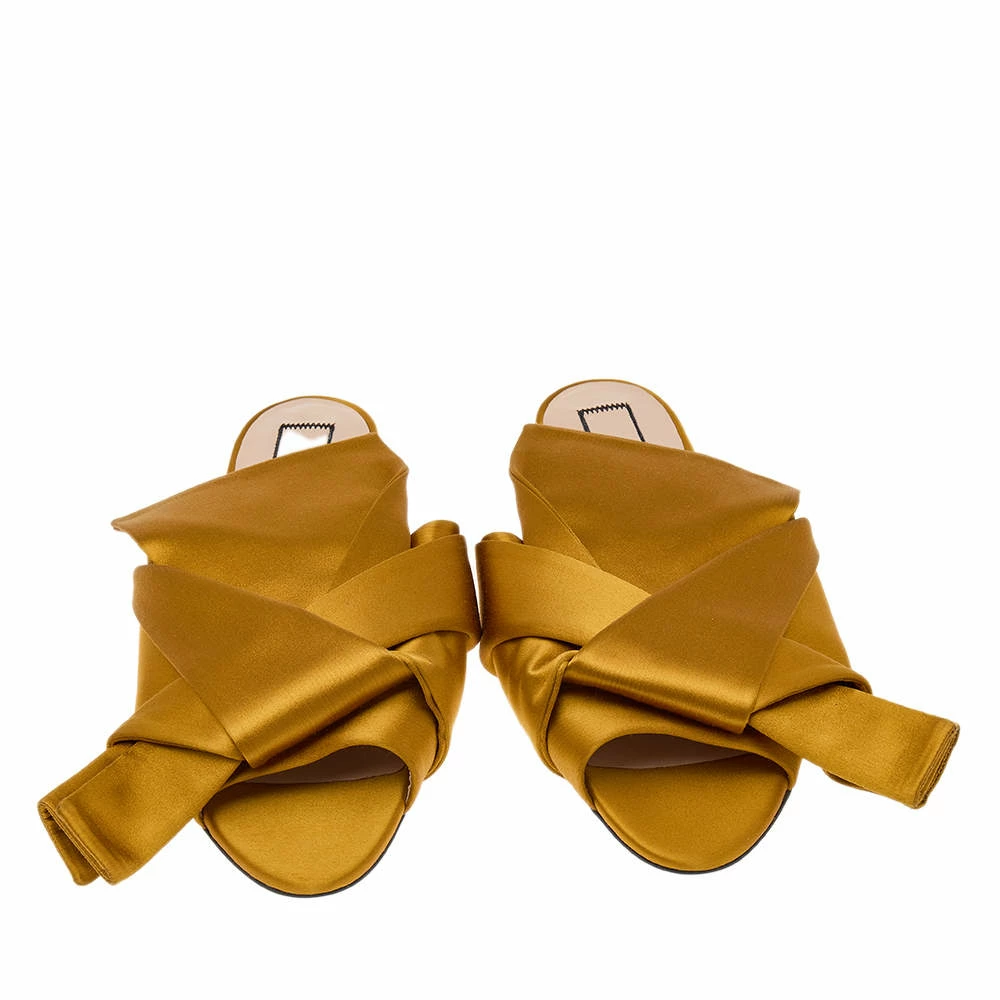 N21 Nº21 Mustard Satin Knot Flat Mules Size 39 Women Sandals N21 Nº21 Mustard Satin Knot Flat Mules Size 39 Women Sandals -N21shop luxury women n21 used shoes p572682 004