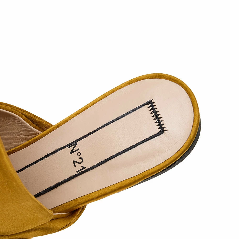 N21 Nº21 Mustard Satin Knot Flat Mules Size 39 Women Sandals N21 Nº21 Mustard Satin Knot Flat Mules Size 39 Women Sandals -N21shop luxury women n21 used shoes p572682 005