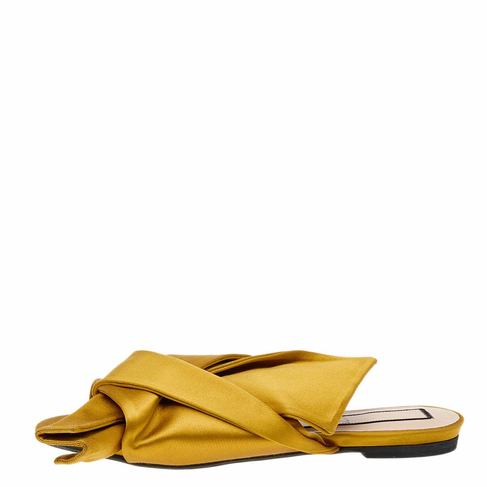 N21 Nº21 Mustard Satin Knot Flat Mules Size 39 Women Sandals N21 Nº21 Mustard Satin Knot Flat Mules Size 39 Women Sandals -N21shop luxury women n21 used shoes p572682 007