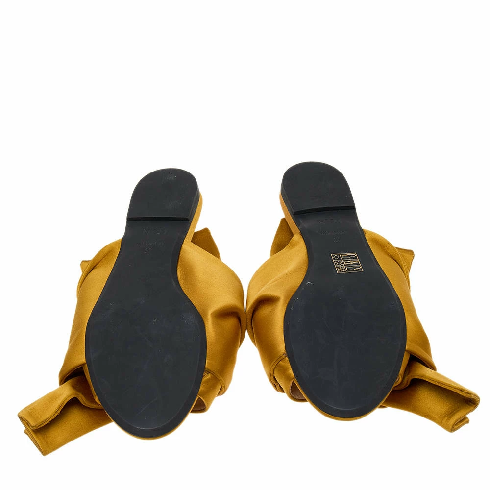 N21 Nº21 Mustard Satin Knot Flat Mules Size 39 Women Sandals N21 Nº21 Mustard Satin Knot Flat Mules Size 39 Women Sandals -N21shop luxury women n21 used shoes p572682 008
