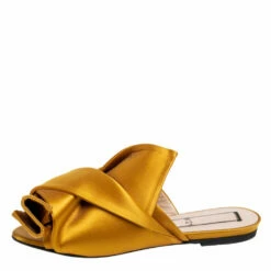 N21 Nº21 Mustard Yellow Satin Knot Flat Mules Size 37 Women Sandals 3 N21 Nº21 Mustard Yellow Satin Knot Flat Mules Size 37 Women Sandals -N21shop luxury women n21 used shoes p573364 004