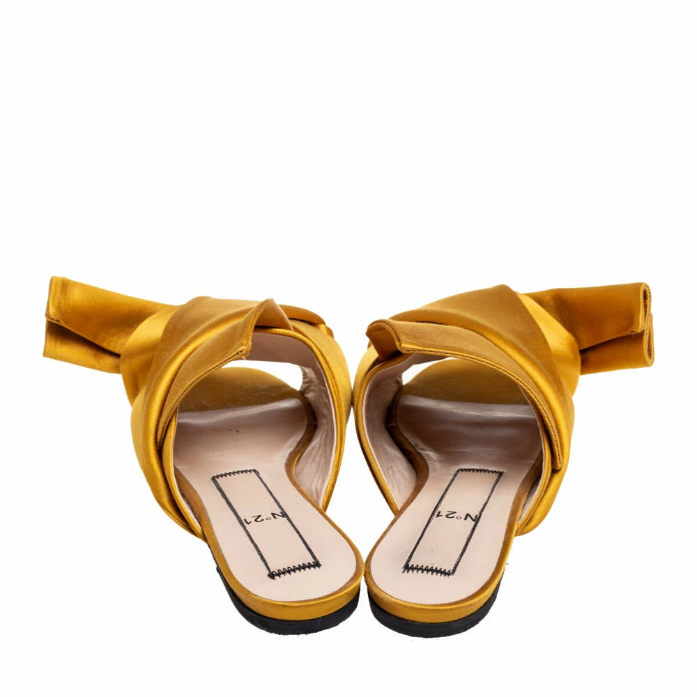 N21 Nº21 Mustard Yellow Satin Knot Flat Mules Size 37 Women Sandals N21 Nº21 Mustard Yellow Satin Knot Flat Mules Size 37 Women Sandals -N21shop luxury women n21 used shoes p573364 007