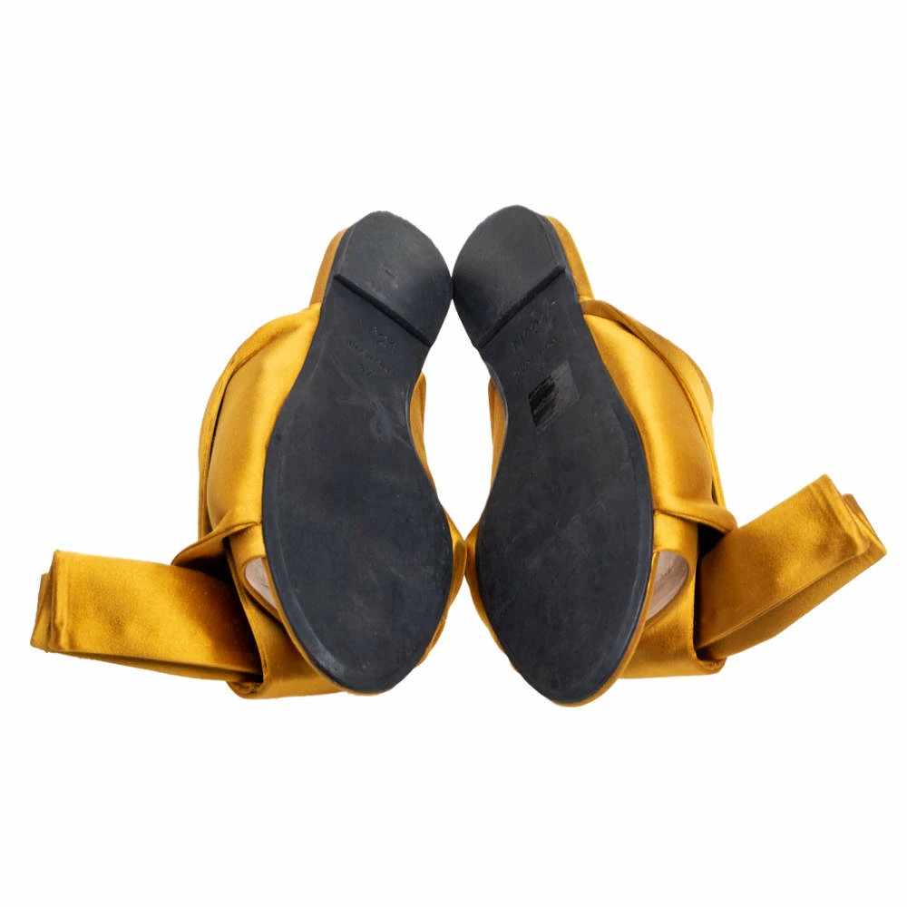 N21 Nº21 Mustard Yellow Satin Knot Flat Mules Size 37 Women Sandals N21 Nº21 Mustard Yellow Satin Knot Flat Mules Size 37 Women Sandals -N21shop luxury women n21 used shoes p573364 008