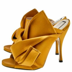 N21 N°21 Mustard Satin Ronny Pleated Mules Size 41 Women Sandals 5 N21 N°21 Mustard Satin Ronny Pleated Mules Size 41 Women Sandals -N21shop luxury women n21 used shoes p582315 001