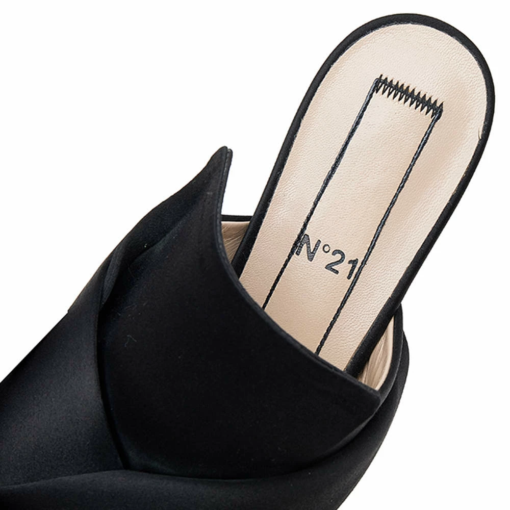 N21 Nº21 Black Satin Knot Flat Mules Size 35 Women Sandals N21 Nº21 Black Satin Knot Flat Mules Size 35 Women Sandals -N21shop luxury women n21 used shoes p595323 001