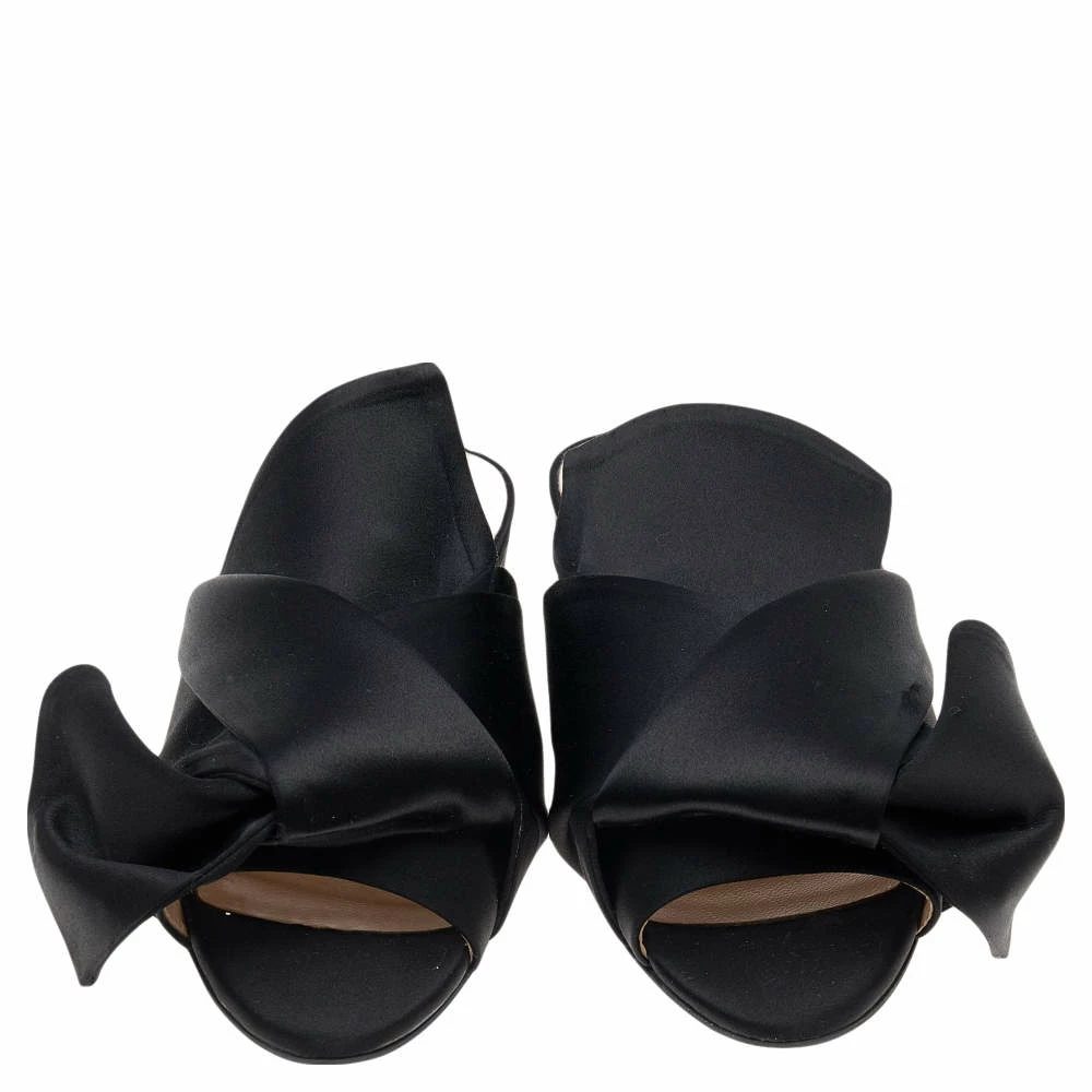 N21 Nº21 Black Satin Knot Flat Mules Size 35 Women Sandals N21 Nº21 Black Satin Knot Flat Mules Size 35 Women Sandals -N21shop luxury women n21 used shoes p595323 005