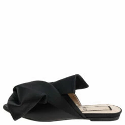 N21 Nº21 Black Satin Knot Flat Mules Size 35 Women Sandals 3 N21 Nº21 Black Satin Knot Flat Mules Size 35 Women Sandals -N21shop luxury women n21 used shoes p595323 007