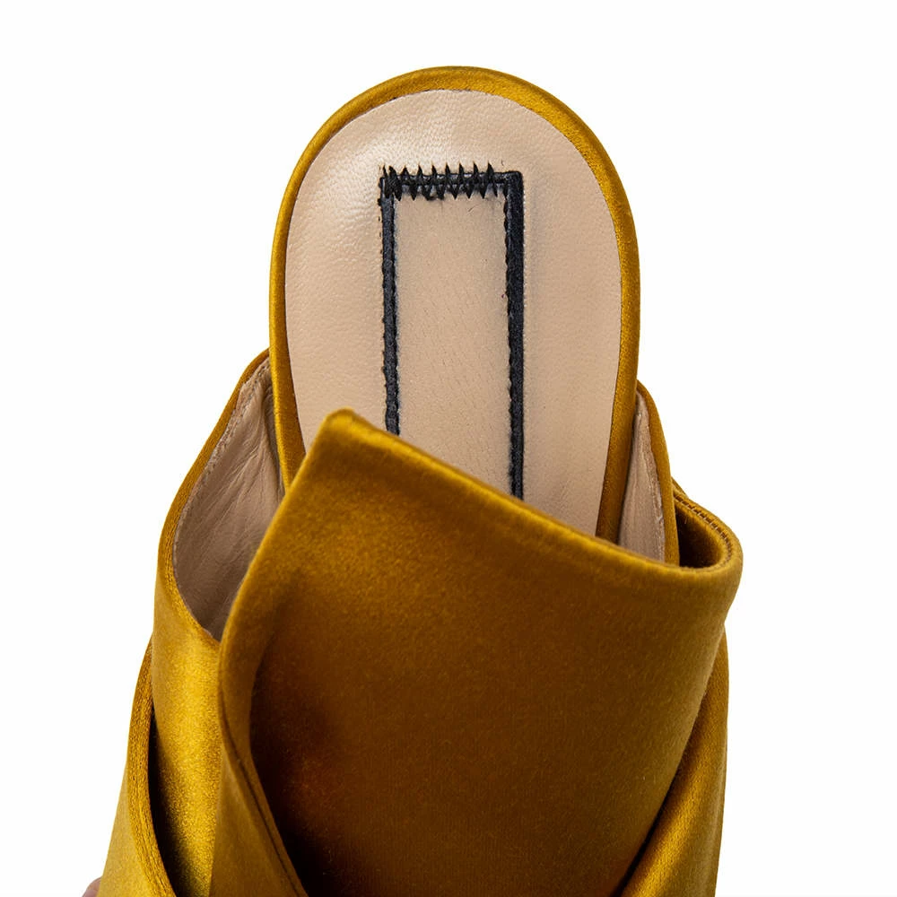 N21 N°21 Mustard Satin Ronny Pleated Slide Sandals Size 38 Women N21 N°21 Mustard Satin Ronny Pleated Slide Sandals Size 38 Women -N21shop luxury women n21 used shoes p601832 004