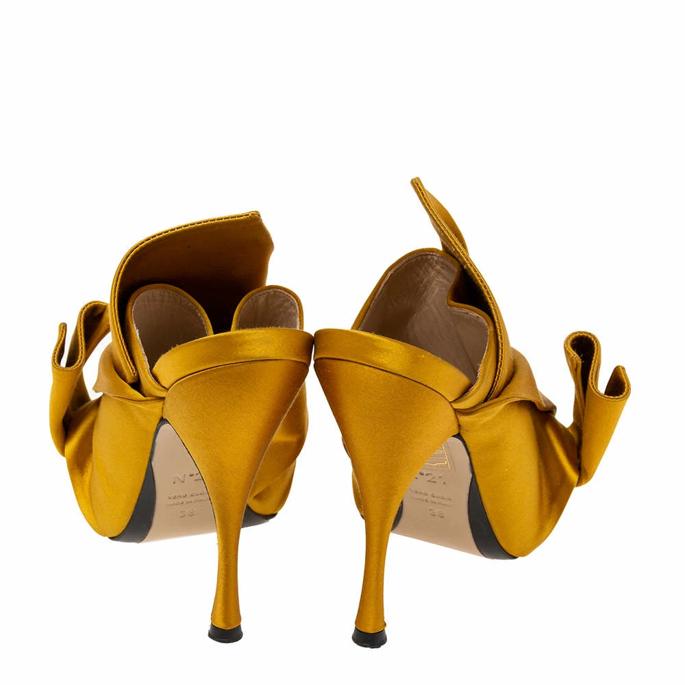 N21 N°21 Mustard Satin Ronny Pleated Slide Sandals Size 38 Women N21 N°21 Mustard Satin Ronny Pleated Slide Sandals Size 38 Women -N21shop luxury women n21 used shoes p601832 007