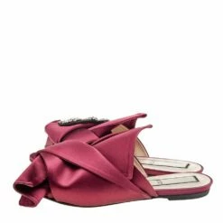 N21 Nº21 Burgundy Satin Crystal Embellished Flat Size 39 Women Flats -N21shop luxury women n21 used shoes p612832 003