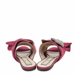 N21 Nº21 Burgundy Satin Crystal Embellished Flat Size 39 Women Flats -N21shop luxury women n21 used shoes p612832 005