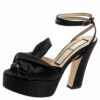 N21 Black Satin Knot Ankle Strap Platform Sandals Size 39 Women 2 N21 Black Satin Knot Ankle Strap Platform Sandals Size 39 Women -N21shop luxury women n21 used shoes p613380 004