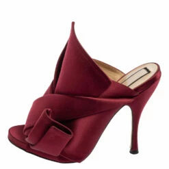 N21 N°21 Burgundy Satin Ronny Pleated Slide Sandals Size 37 Women 3 N21 N°21 Burgundy Satin Ronny Pleated Slide Sandals Size 37 Women -N21shop luxury women n21 used shoes p615137 003
