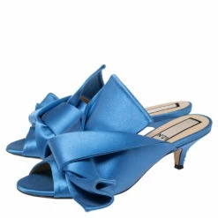 N21 Nº21 Blue Satin Raso Knot Peep Toe Kitten Heel Mules Size 36.5 Women Sandals 5 N21 Nº21 Blue Satin Raso Knot Peep Toe Kitten Heel Mules Size 36.5 Women Sandals -N21shop luxury women n21 used shoes p617331 001
