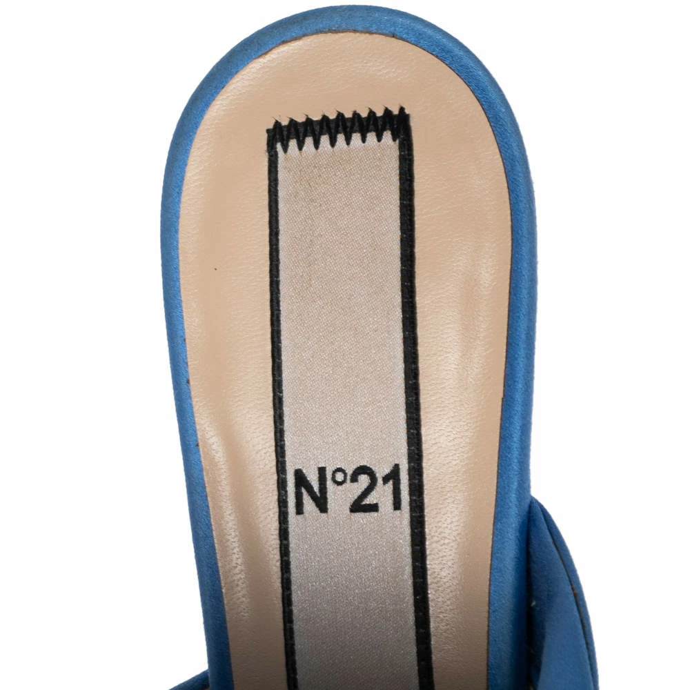 N21 Nº21 Blue Satin Raso Knot Peep Toe Kitten Heel Mules Size 36.5 Women Sandals N21 Nº21 Blue Satin Raso Knot Peep Toe Kitten Heel Mules Size 36.5 Women Sandals -N21shop luxury women n21 used shoes p617331 004