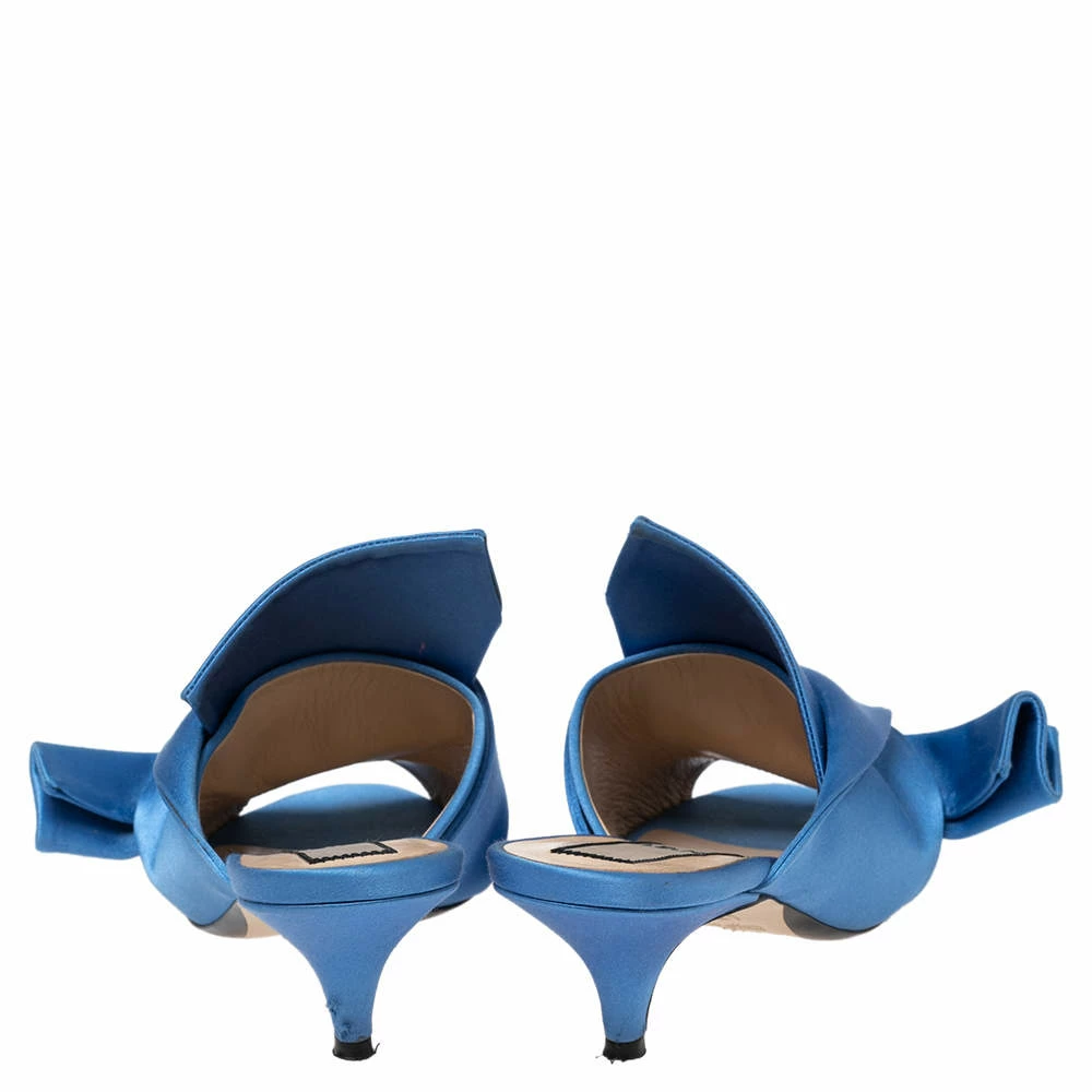 N21 Nº21 Blue Satin Raso Knot Peep Toe Kitten Heel Mules Size 36.5 Women Sandals N21 Nº21 Blue Satin Raso Knot Peep Toe Kitten Heel Mules Size 36.5 Women Sandals -N21shop luxury women n21 used shoes p617331 006