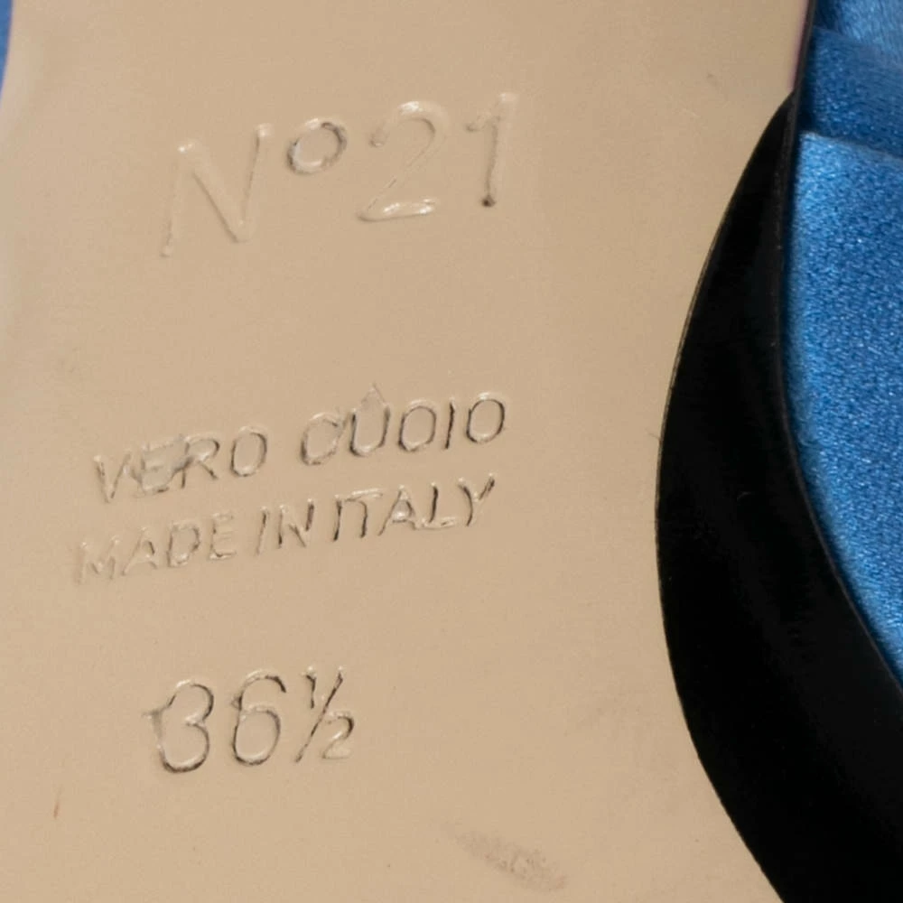 N21 Nº21 Blue Satin Raso Knot Peep Toe Kitten Heel Mules Size 36.5 Women Sandals N21 Nº21 Blue Satin Raso Knot Peep Toe Kitten Heel Mules Size 36.5 Women Sandals -N21shop luxury women n21 used shoes p617331 008