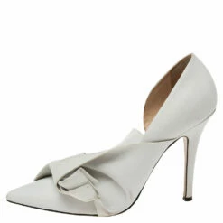 N21 N°21 White Leather Tundra Knotted Pointed Toe D'orsay Pumps Size 40 Women 3 N21 N°21 White Leather Tundra Knotted Pointed Toe D'orsay Pumps Size 40 Women -N21shop luxury women n21 used shoes p617633 003