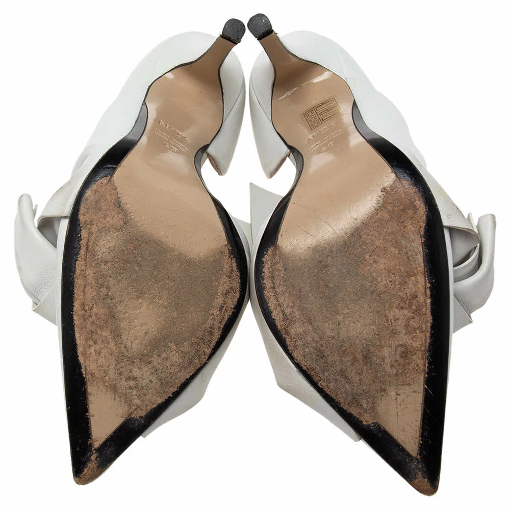 N21 N°21 White Leather Tundra Knotted Pointed Toe D'orsay Pumps Size 40 Women N21 N°21 White Leather Tundra Knotted Pointed Toe D'orsay Pumps Size 40 Women -N21shop luxury women n21 used shoes p617633 007
