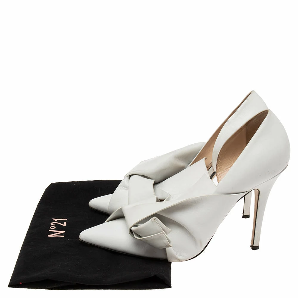 N21 N°21 White Leather Tundra Knotted Pointed Toe D'orsay Pumps Size 40 Women N21 N°21 White Leather Tundra Knotted Pointed Toe D'orsay Pumps Size 40 Women -N21shop luxury women n21 used shoes p617633 010