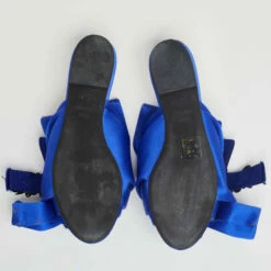 N21 Nº21 Royal Blue Satin Embellished Knot Flat Mules Size 36.5 Women Sandals -N21shop luxury women n21 used shoes p624829 003
