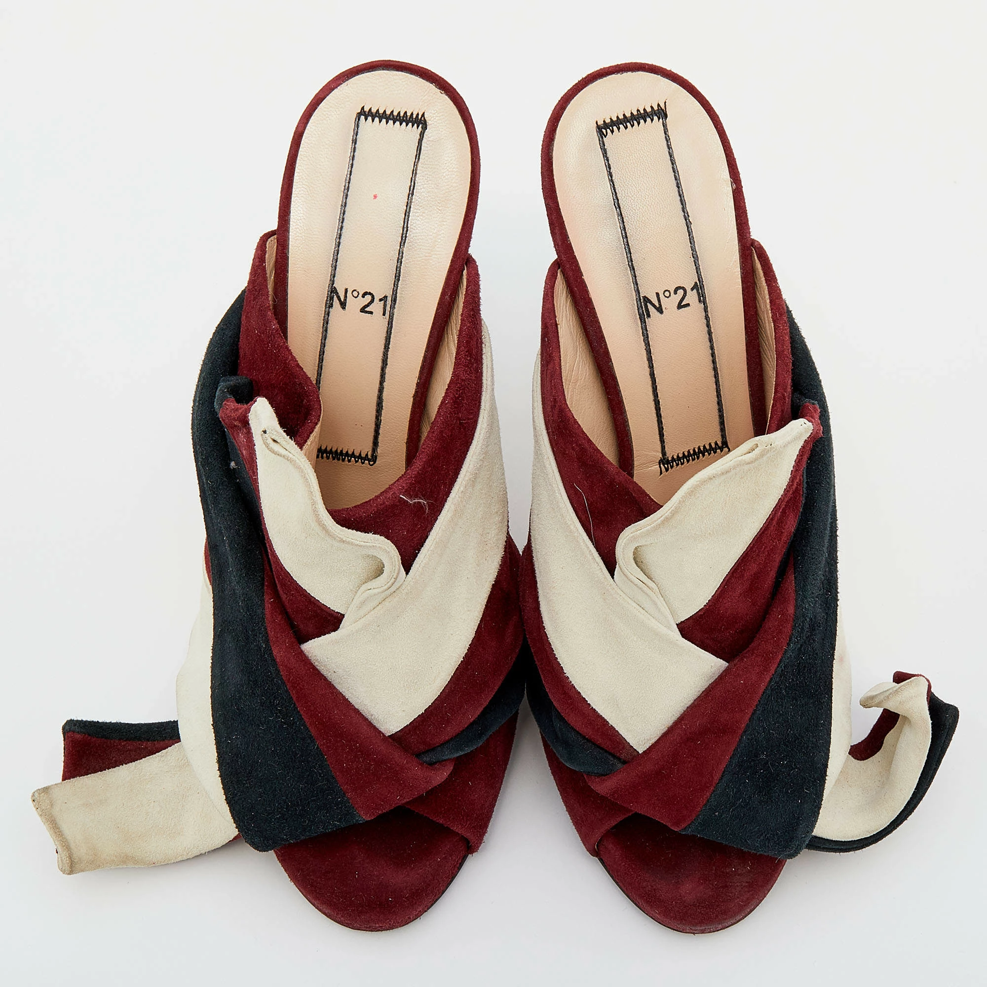 N21 Multicolor Suede Ronny Pleated Mules Size 39 Women Sandals N21 Multicolor Suede Ronny Pleated Mules Size 39 Women Sandals -N21shop luxury women n21 used shoes p630562 004