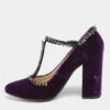 N21 N°21 Purple Velvet Crystal Embellished T Strap Block Heel Pumps Size 41 Women 1 N21 N°21 Purple Velvet Crystal Embellished T Strap Block Heel Pumps Size 41 Women -N21shop luxury women n21 used shoes p632836 004