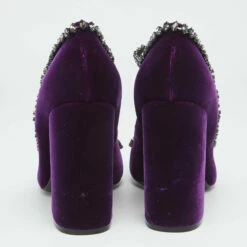 N21 N°21 Purple Velvet Crystal Embellished T Strap Block Heel Pumps Size 41 Women 6 N21 N°21 Purple Velvet Crystal Embellished T Strap Block Heel Pumps Size 41 Women -N21shop luxury women n21 used shoes p632836 009