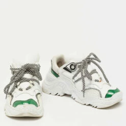 N21 Multicolor Leather And Fabric Lace Up Sneakers Size 35 Women -N21shop luxury women n21 used shoes p641215 008