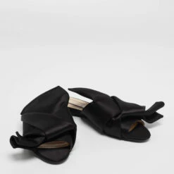 N21 Black Satin Knot Flat Mules Size 38 Women Flats 5 N21 Black Satin Knot Flat Mules Size 38 Women Flats -N21shop luxury women n21 used shoes p643419 004