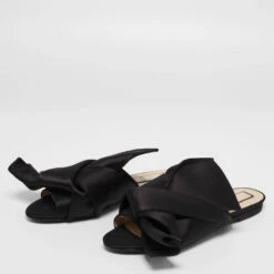 N21 Black Satin Knot Flat Mules Size 38 Women Flats 3 N21 Black Satin Knot Flat Mules Size 38 Women Flats -N21shop luxury women n21 used shoes p643419 006