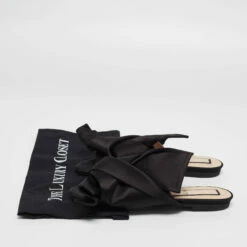 N21 Black Satin Knot Flat Mules Size 38 Women Flats 8 N21 Black Satin Knot Flat Mules Size 38 Women Flats -N21shop luxury women n21 used shoes p643419 007