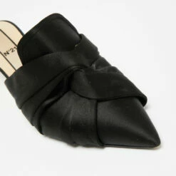 N21 Black Satin Knot Sandals Size 39 Women -N21shop luxury women n21 used shoes p648189 005