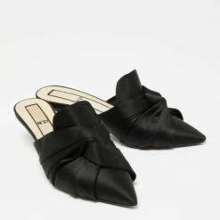 N21 Black Satin Knot Sandals Size 39 Women -N21shop luxury women n21 used shoes p648189 006