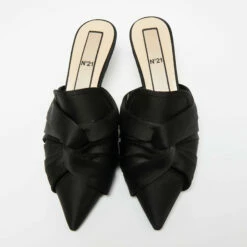 N21 Black Satin Knot Sandals Size 39 Women -N21shop luxury women n21 used shoes p648189 008
