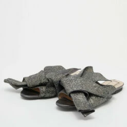 N21 Nº21 Grey Coarse Glitter Bow Sandals Size 40 Women 3 N21 Nº21 Grey Coarse Glitter Bow Sandals Size 40 Women -N21shop luxury women n21 used shoes p649440 004
