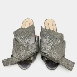 N21 Nº21 Grey Coarse Glitter Bow Sandals Size 40 Women 4 N21 Nº21 Grey Coarse Glitter Bow Sandals Size 40 Women -N21shop luxury women n21 used shoes p649440 005