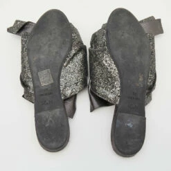 N21 Nº21 Grey Coarse Glitter Bow Sandals Size 40 Women 7 N21 Nº21 Grey Coarse Glitter Bow Sandals Size 40 Women -N21shop luxury women n21 used shoes p649440 008